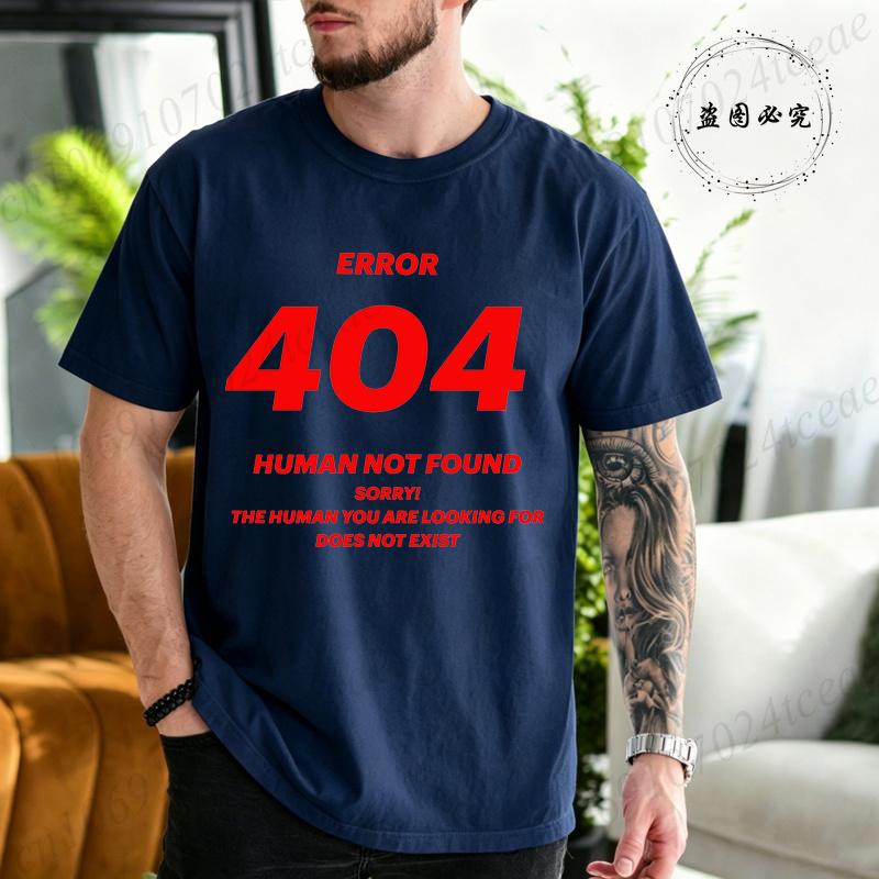 Errore 404 Huunisex Non Trovato Stampa Maglietta Per Unisex Manica Corta Tee Divertente Programmatore Geek Estate Casual Maglietta Top Unisex Unisex Regalo