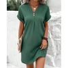 Abito elegante tubino corto da donna Abito estivo a maniche corte con scollo a V Abiti da spiaggia semplici da festa leggeri