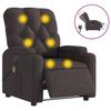 Electric Massage Chair Dark Brown Fabric