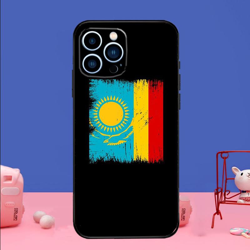 Kazakhstan Flag Phone Case For iPhone 17 16 14 13 12 11 15 Pro Max Mini 15 16 Plus 16e 17 Air Bumper Cover