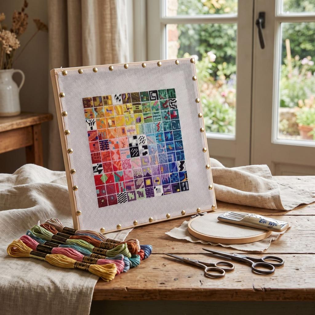 Cross Kit - DIY Needlework Embroidery Set with Colorful Pattern