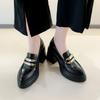 10CM French Niche Platform Comfortable Single Shoes Black Fashion Versatile Heightening Temperament Loafers Heightening Small Leather Shoes