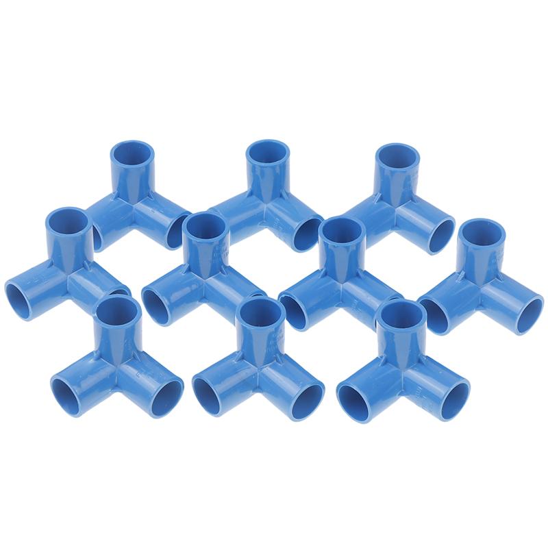 10Pcs Pvc Elbow 3 Way Pipe Fittings Pvc Garden Right Angle Tee Corner Joint Tent Feet Corner Center Connector