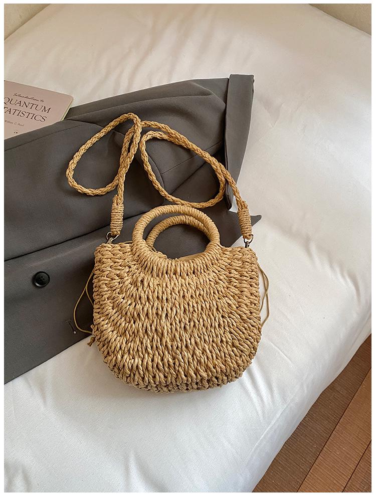 Island Resort Starfish & Shell Handwoven Straw Crossbody Bag