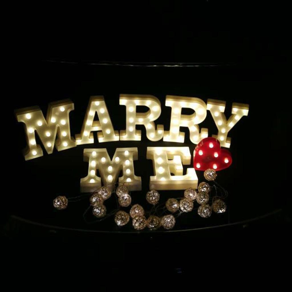 Alphabet LEDs Light Standing Letters Sign with Bulbs Night Lamp Warm White Constant Bright Light Effect 2 * AA Cell Operated IP54 Water Resistance