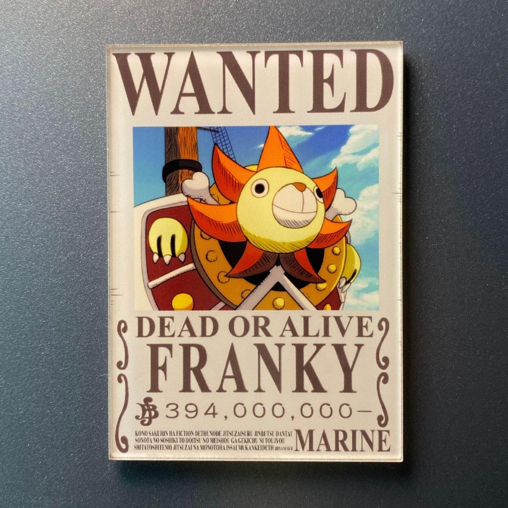 Kreativní magnet s plakátem Wanted z One Piece - Anime Kreslená Dekorace na ledničku & Samolepka na vzkazy