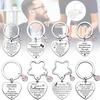 Stainless Heart Steel Keychain Pink Rhinestone Gratitude Quote Birthday Gift