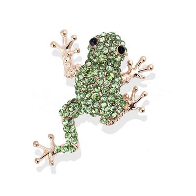 Luxus Voller Strass Frosch Broschen Für Frauen Unisex Party Hochzeit Geschenke Tier Brosche Pins Schmuck