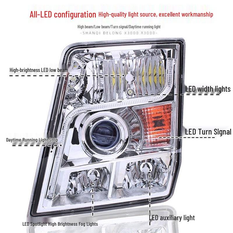 Shaanxi Delong X3000 LED Headlight Assembly with Super Bright Focusing Lens LED Right