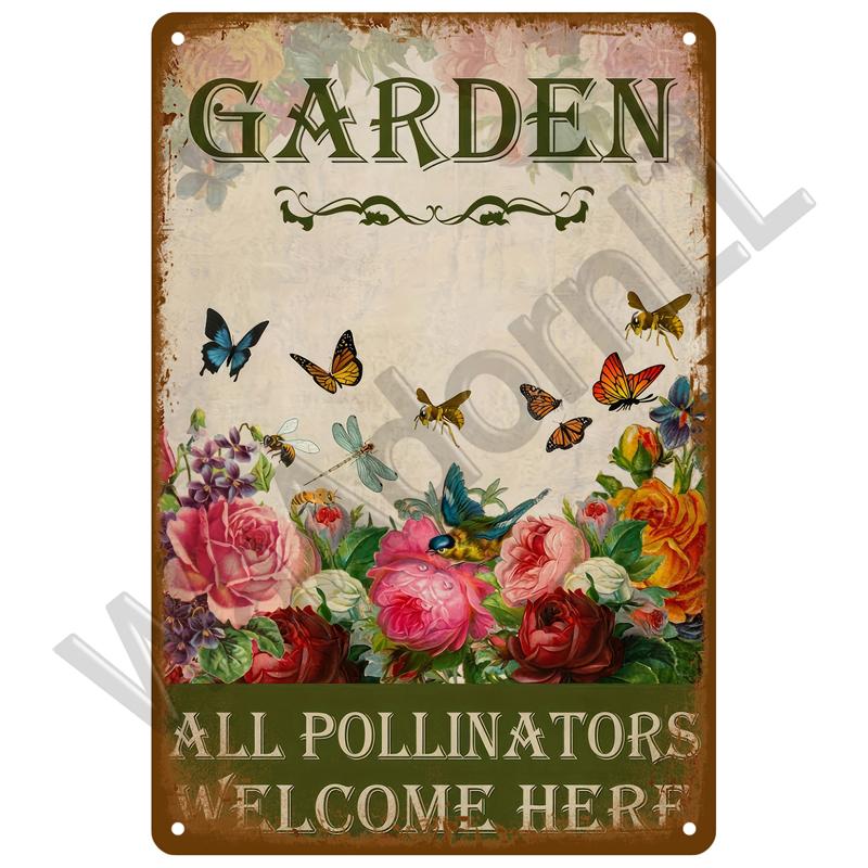 Retro Tin Sign For Cafe Garden Decorations Vintage Metal Sign Home Wall Art Mural Plaque Plate Room Decor Farm Painting Gift