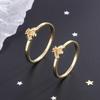 VENTFILLE   CopperGolden Bee Closed Mouth Ring Women Personality Creative Design For Party Holiday Hand Jewelry Gift
