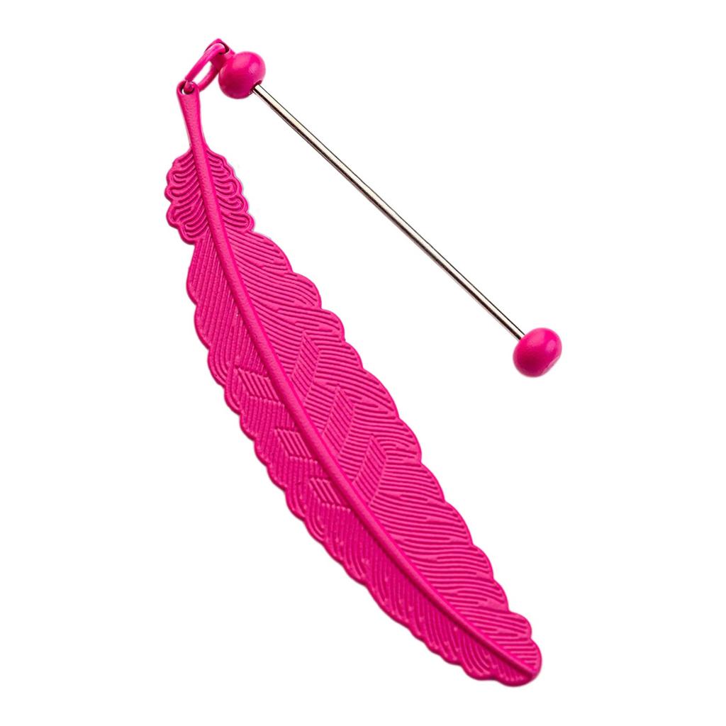 Feather Bookmarks Beadable Book Mark Metal Feather Book Page Holder for Book Lover Reader Teacher Student Gift