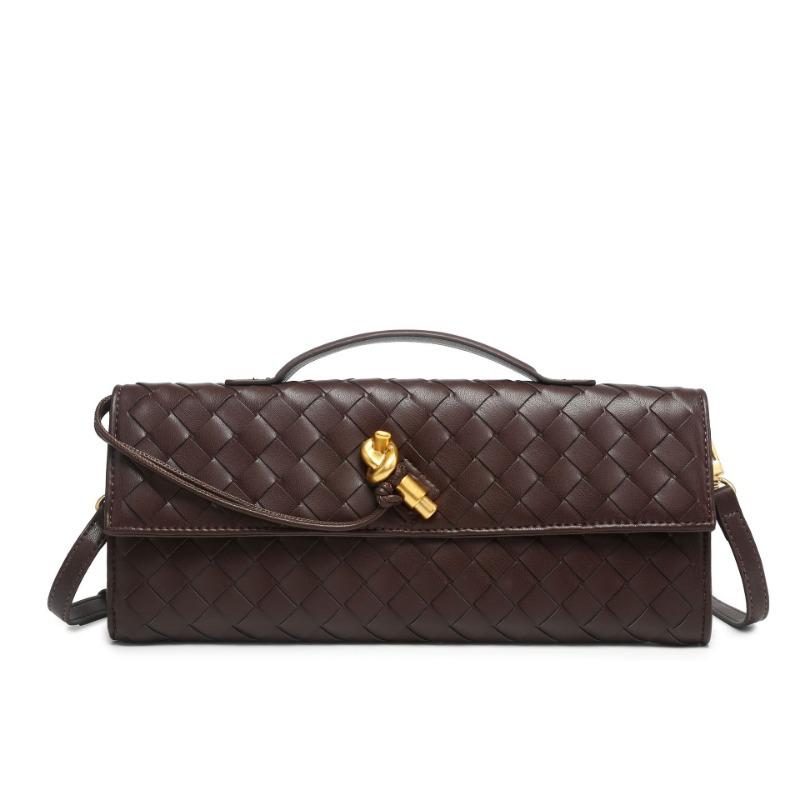 Handwoven Bag Soft Leather Lock Dinner Bag Medieval Baguette Bag Long Fashion