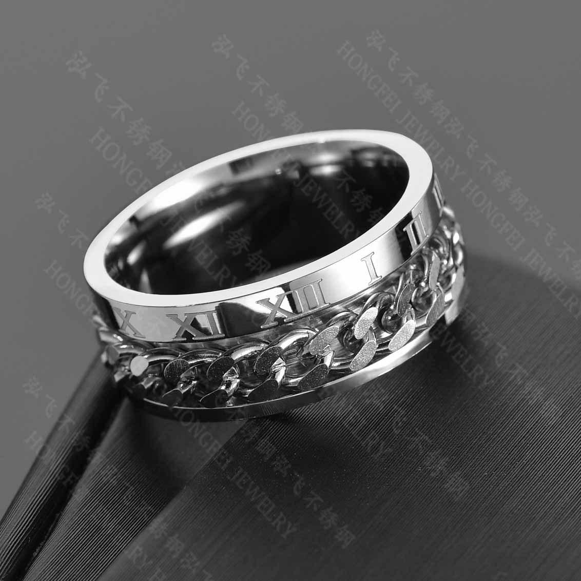 Stainless Steel Rotating Chain Ring - Popular European & American Style Size 11
