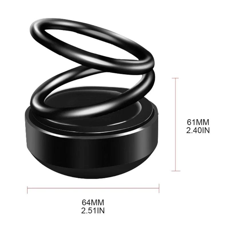 Solar Car Air Freshener Car Perfume Suspension Rotating Car Solid Perfume Aromatherapy ABS Double Ring Car Decoration