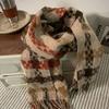 Christmas atmosphere New red plaid scarf Women's winter versatile thickened senior sense Student warm scarf