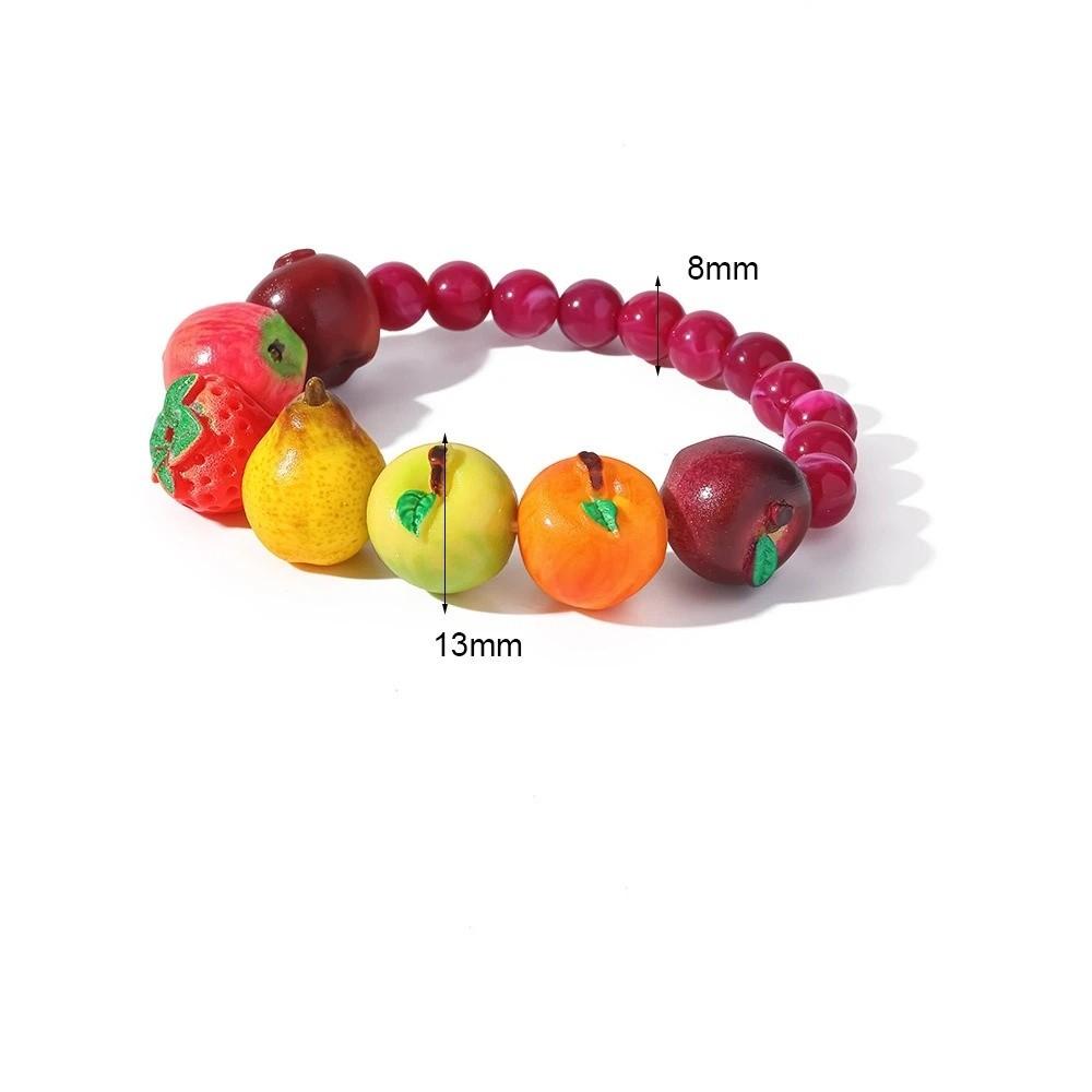 Stackable Fruit Acrylic Bracelet 3D Elastic Cord Bracelet Cute Colorful Beads Bracelet  Daily Wear