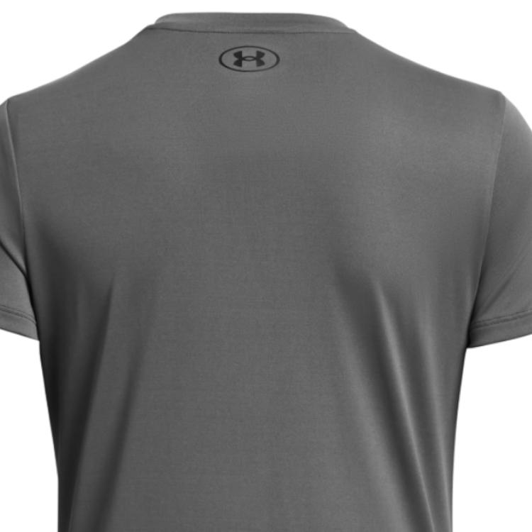 Under Armour Logo Print Casual Crew Neck Short Sleeve T-Shirt Women Tops Gray 1384231-025