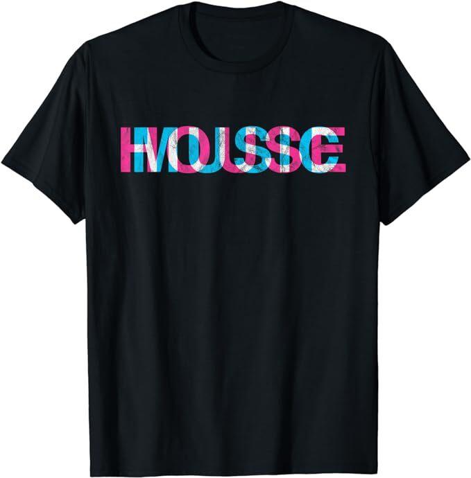 House Music Glitch Optical Illusion - EDM Rave DJ Distressed T-Shirt L