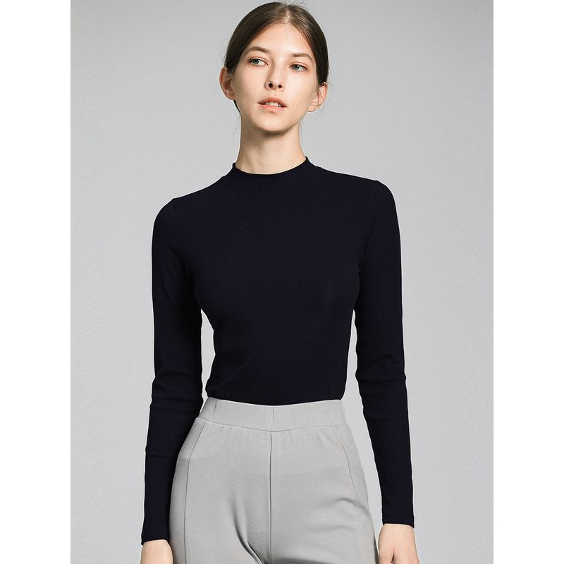 Half-High Collar Long Sleeves T-shirt Female 2025 Spring & Fall New Arrival Elegant Slim Looking Fashion All-Match Modal Bottoming Shirt Tops