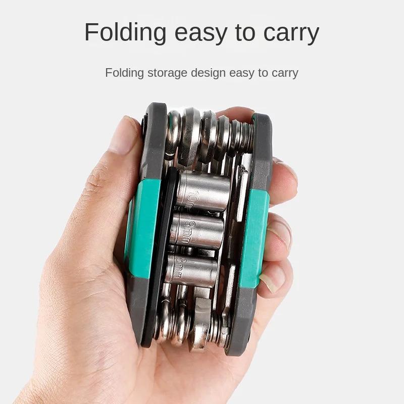 Portable 16 In 1 Bicycle Multi Tool Screwdriver, Lightweight Hexagonal Screwdriver, Socket Wrench, Bicycle Repair Tool Supplies