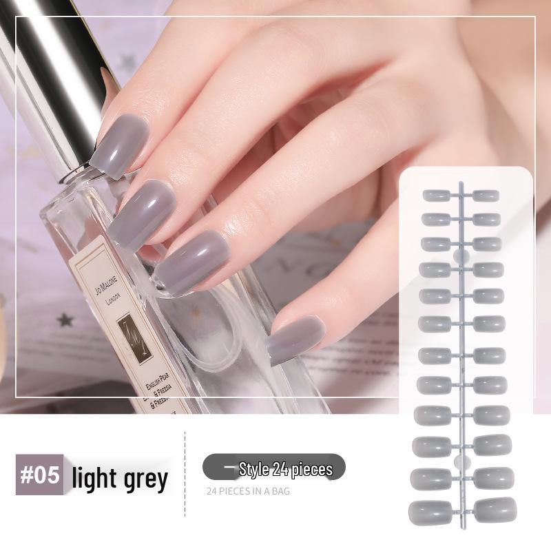 Einfarbige Vollabdeckung Nagelkunst-Patches – 24-teilige quadratische künstliche Nägel
