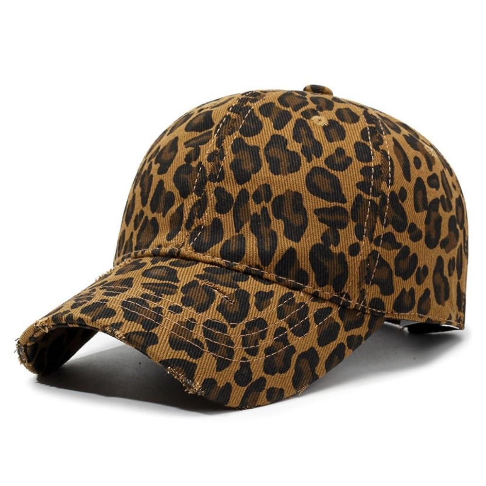 Passende Retro-Leopardenmuster-Kappe Verstellbarer Riemen Atmungsaktive Schirmmütze Sonnenhut Für Männer Frauen