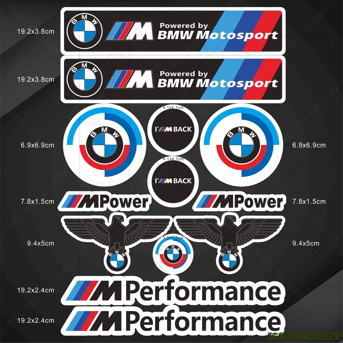 Adesivi Vinilici Logo Moto Bmw Decalcomanie bianco