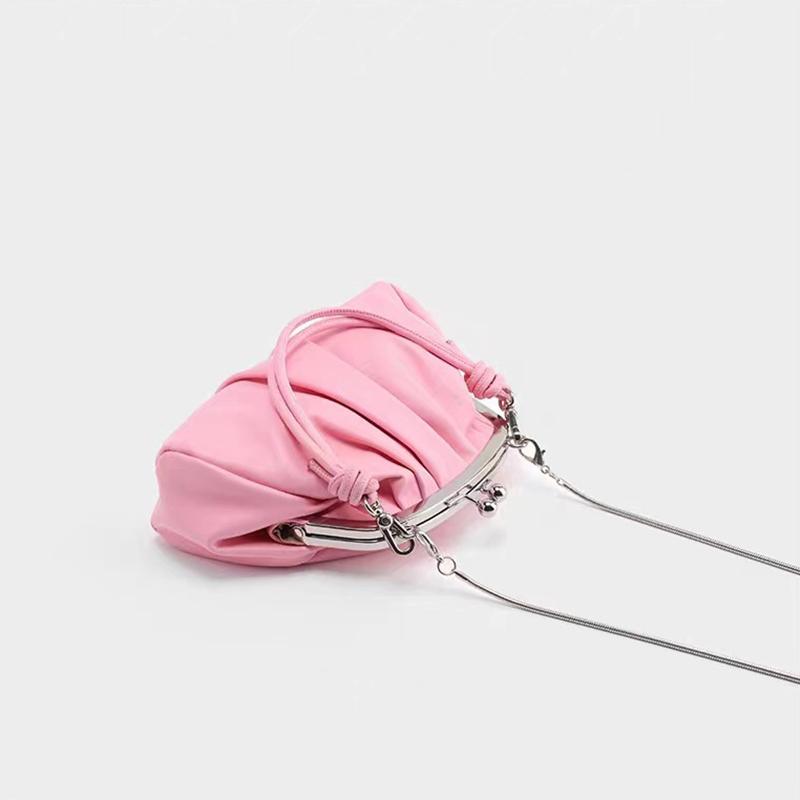 New Girl Cute Pleated Clip Gift Bag High-end Chain Bag Portable Messenger Bag Dumpling Bag