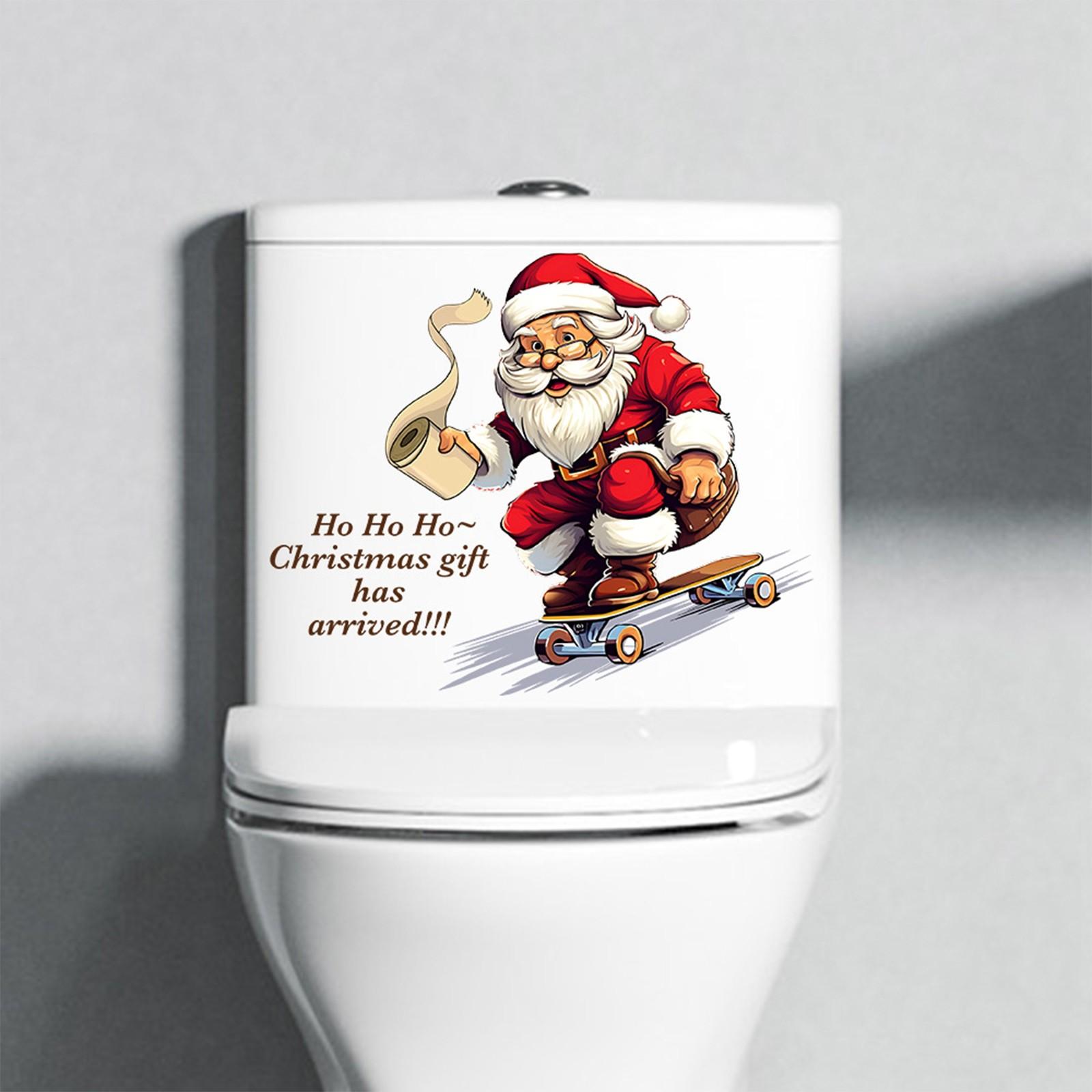 

Christmas Creative Toilet Stickers Santa Claus Hands Tissues Bathroom Supplies Cartoon Stickers Christmas Holiday Decoration One Size червоний