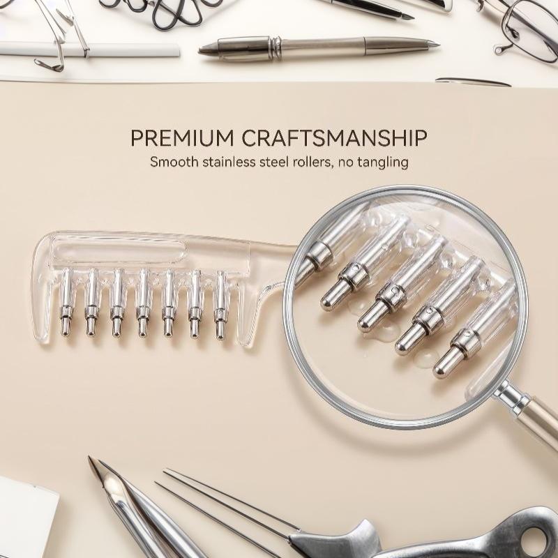 Hair Oil Applicator Comb Scalp Massage Roller Comb Visible Liquid Storage Hair Root Oil Apply Tool For Home Hair Care Treatment
