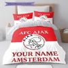 AFC Ajax Custom Name Pattern Bedding,Quilt Set Quilt Cover Pillowcase Home Birthday Gift(1 * Duvet Cover + 2 * Pillowcase, Without Core)