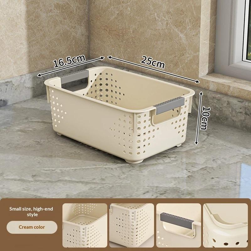 Stackable Vented Organizer Baskets Multi Size with Handles for Efficient Office Supplies Storage