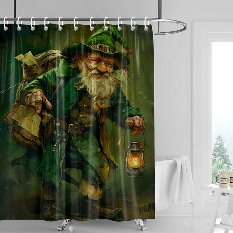 Heimdekoration Duschvorhänge für Badezimmer wasserdichter Vorhangstoff Moderner nordischer Stil Wohnzimmer Frohe Weihnachten Winter