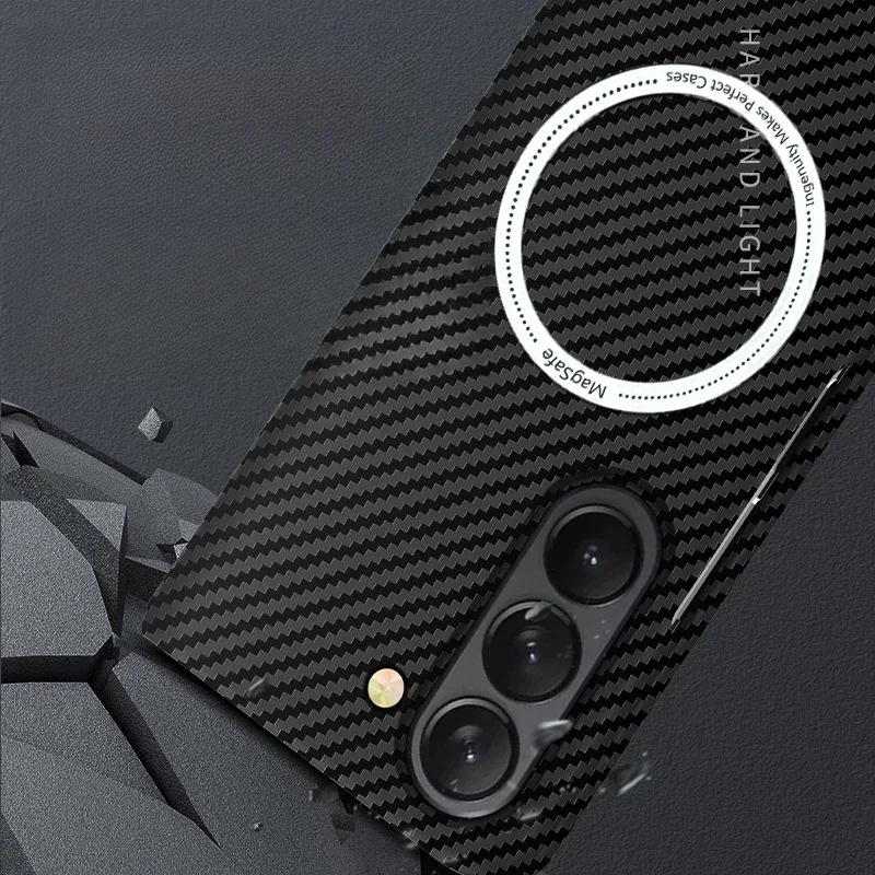 Ultra Thin Fiber Plastic Magnetic Case For Samsung Galaxy Z Fold 7 6 5 4 Wireless Charging Hard Case Are Not Made of Real Carbon