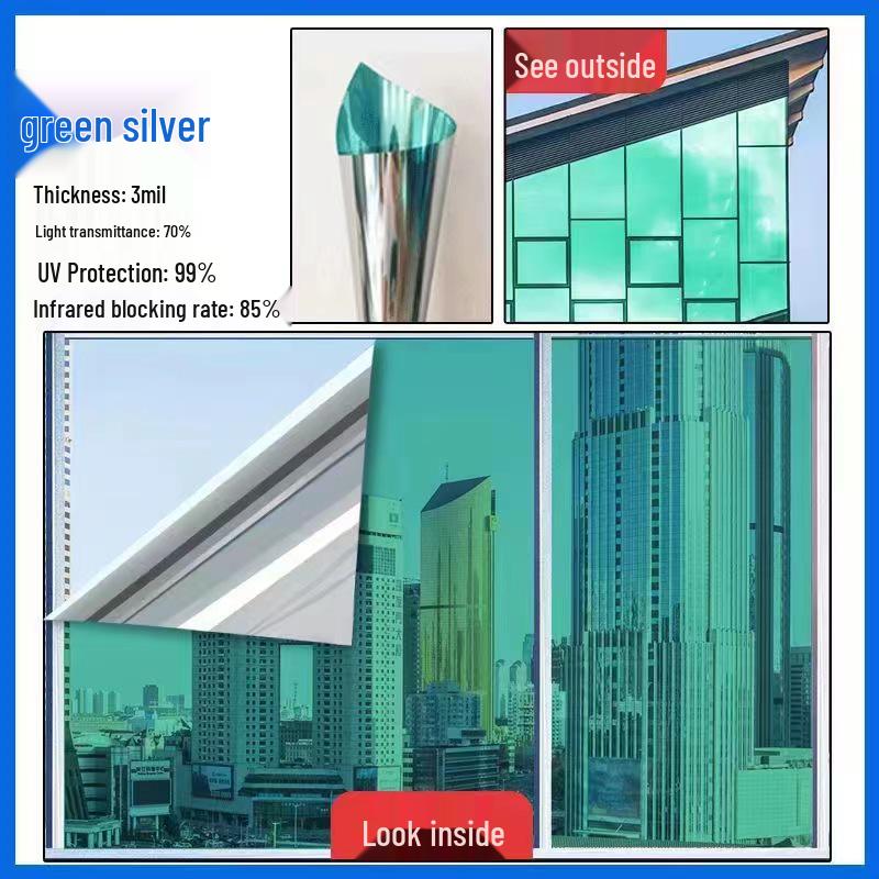 One-Way Vision Insulation Film: UV Blocking and Light-Reducing Glass Sticker for Balconies