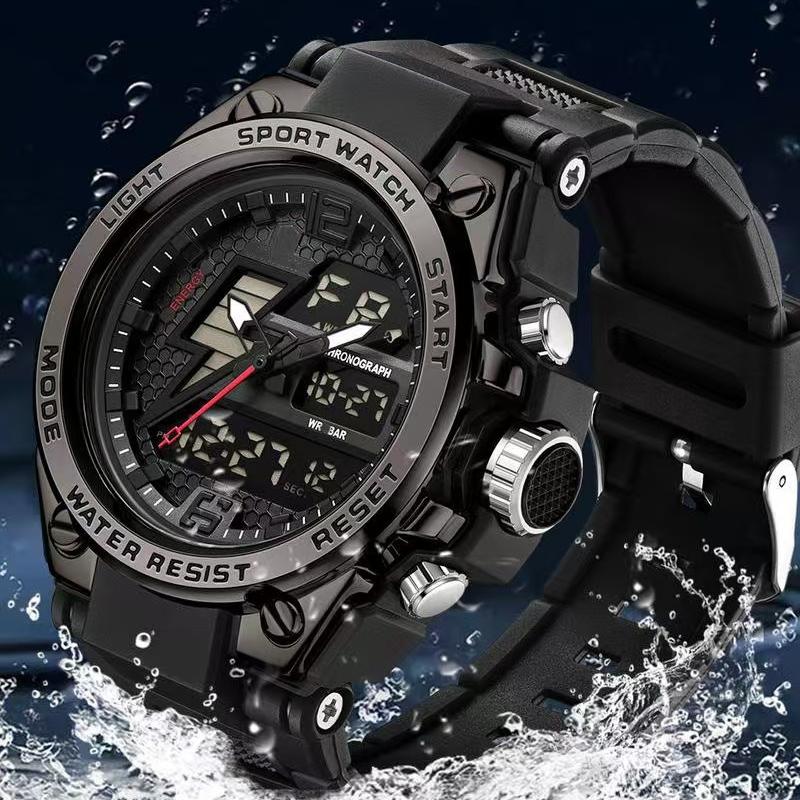 Men's Watches Sports Outdoor Waterproof Wristwatch Date Multi Function LED Alarm Stopwatch