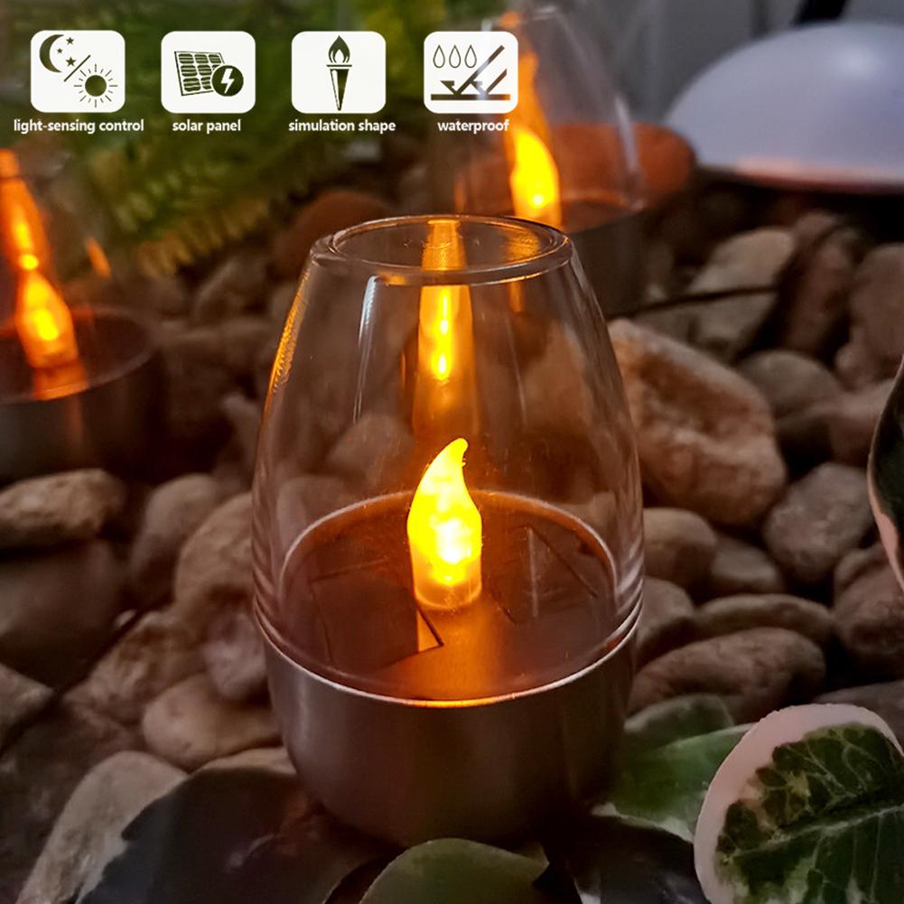 LED Solar Candles Light Flameless Rechargeable Night Light for Wedding Party Garden Decor Outdoor Waterproof Solar Candles Lamp