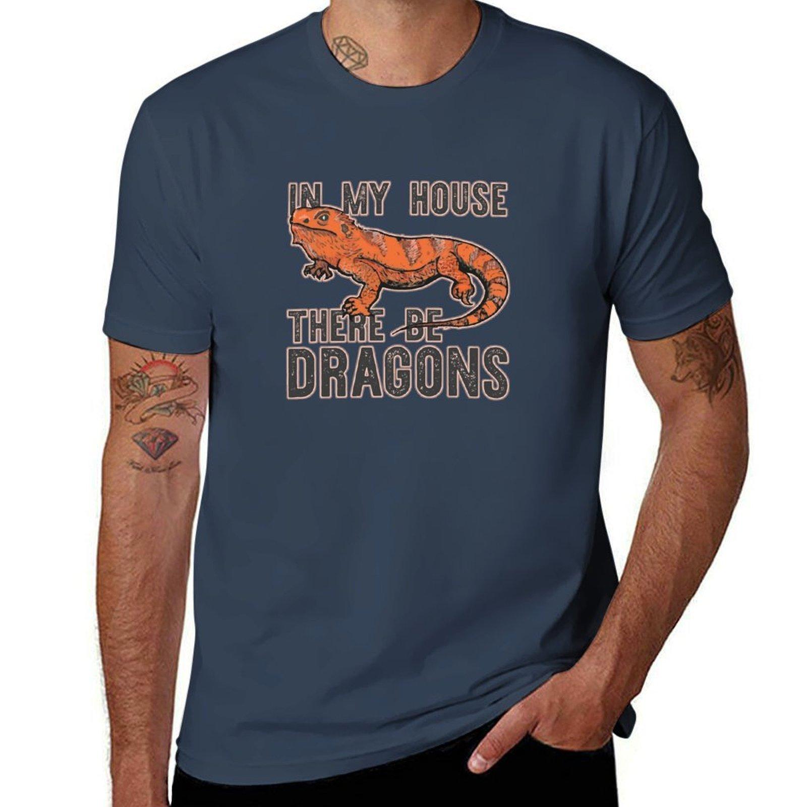 (Bearded) Dragons In My House Tshirt Big Size Short Sleeve Tee For Unisex S