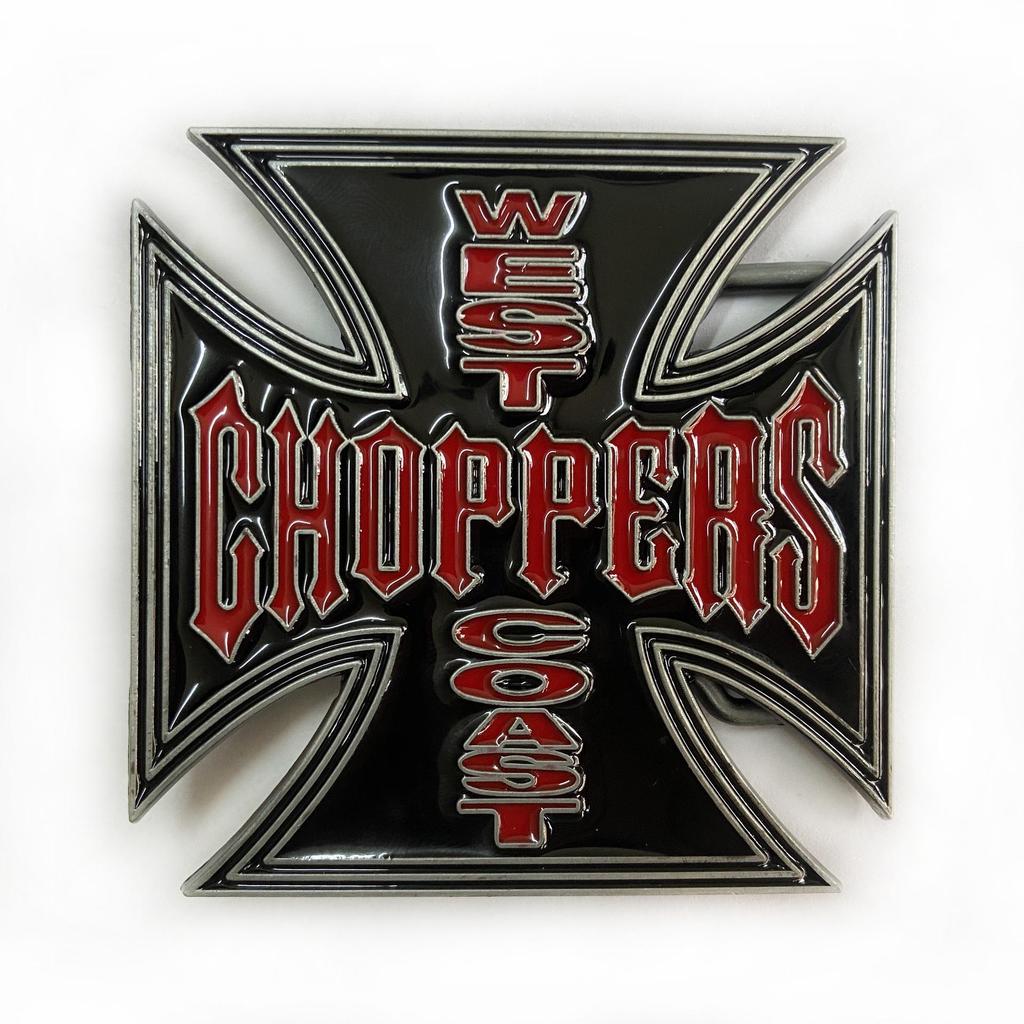 Personalized Cross Emblem Black Leather Belt Buckle