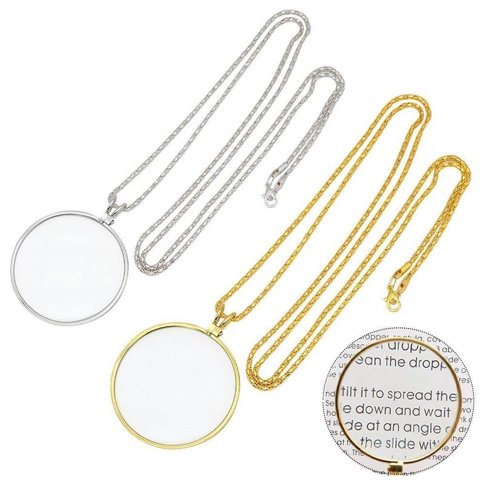 Gift Magnifier Pendant 5x Optical Magnifier Necklace Durable Portable Monocle  Reading Newspaper
