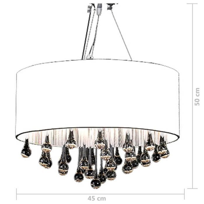 VidaXL Lustre Moderne Plafonnier Cristal Lampe Éclairage Lumière Salon Maison 60345