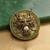 Dragon-pattern Pearl Brooch with Emerald Border Accessory - Personalized Badge Decoration Pin