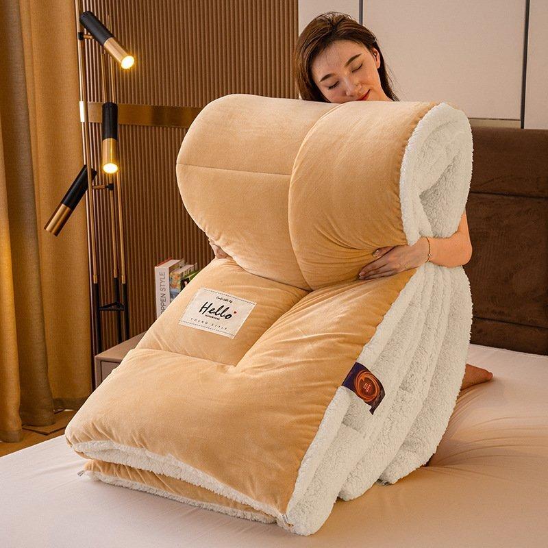 Students Fall And Winter Thickened Wool Futon Space Comforter Duvet Skin-Friendly Cotton Fabric Warm Quilt Vacuum Futon Warm