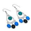 Green Onyx, Chalcedony Gemstone 925 Sterling Silver Jewelry Earring 2.56" KJ-787