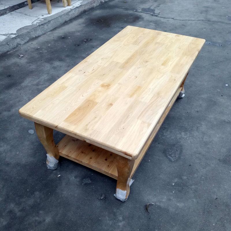 Modern Double-Layer Wooden Coffee Table with Tiger Leg Design for Small Apartments