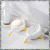 WON 1 Piece Yellow Duck Shape Soap Box Cartoon Soap Dish Drainable Soap Holder Soap Container Ceramics Soap Dish For Tray Bathro