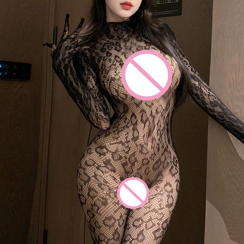 Erotischer Netzstrumpf Versuchung Damen Schrittlos Transparent Ausgeschnitten Porno Sexy Dessous Body Exotische Kostüme