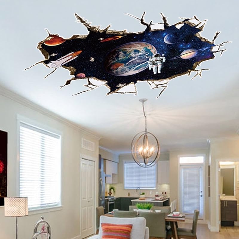 U-Shark® 3D Self-Adhesive Removable Break Through The Wall Vinyl Wall Stickers/Murals Art Decals Decorator (Blue Sky(27.6" X 35.4"/ 70cm*90cm))