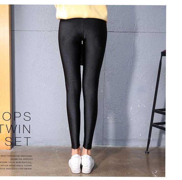 High-Waisted Fleece-Lined Glossy Stirrup Leggings for Outdoors